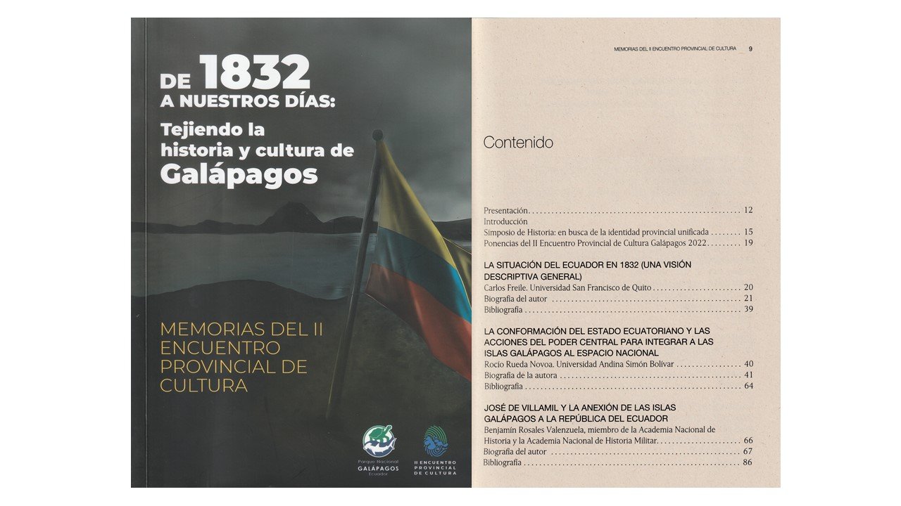 Primera lámina de la presentación sobre la anexión de las islas Galápagos al Ecuador